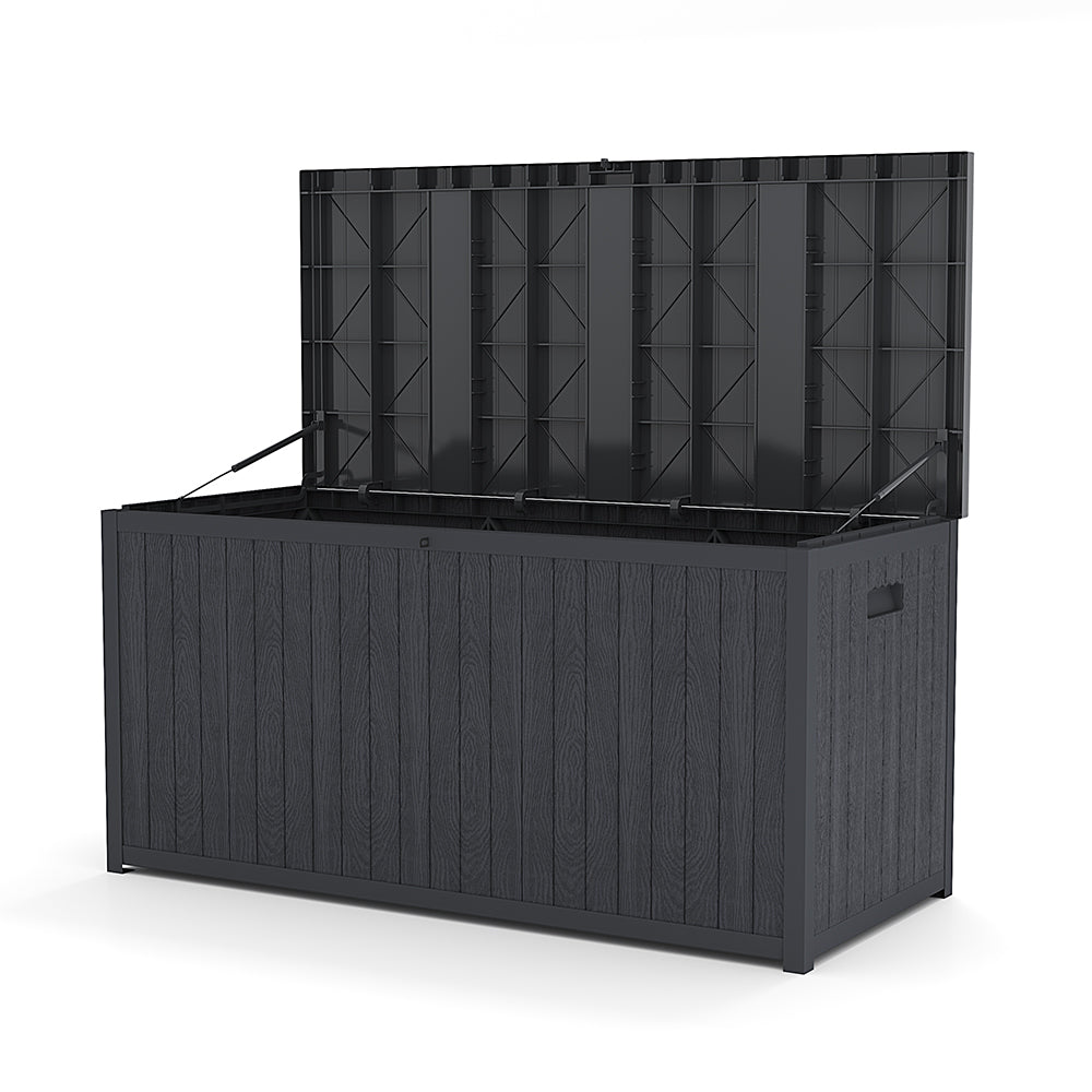 430L Grey Lockable Plastic Waterproof Garden Storage Box