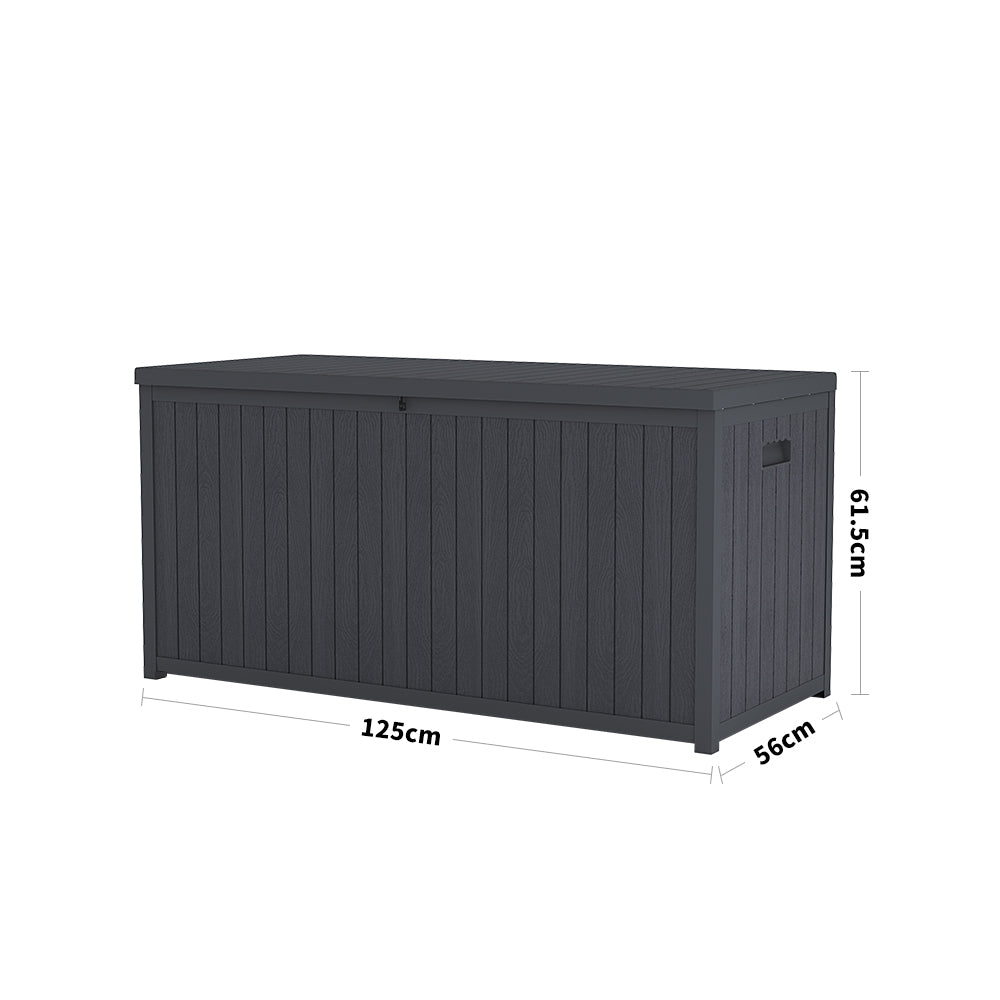 430L Grey Lockable Plastic Waterproof Garden Storage Box