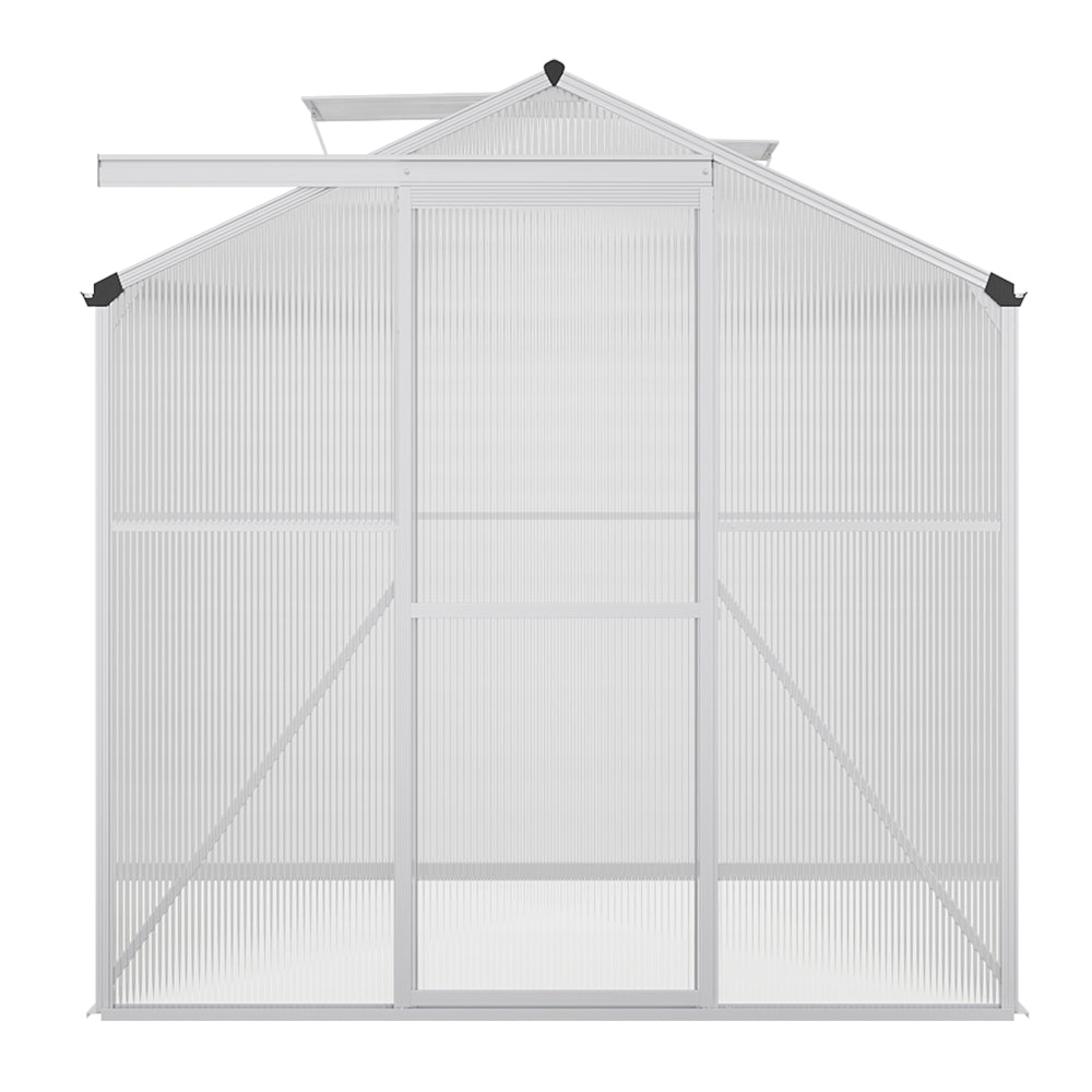 6x10ft White Framed Garden Greenhouse without Base