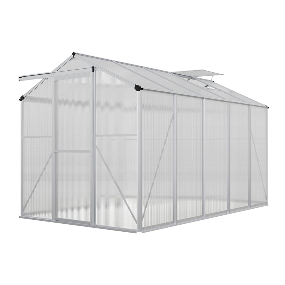 6x10ft White Framed Garden Greenhouse without Base