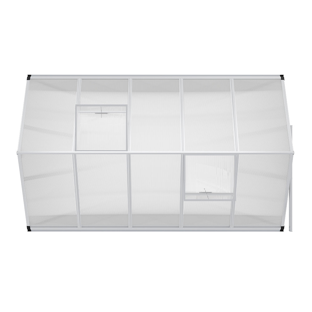 6x10ft White Framed Garden Greenhouse without Base