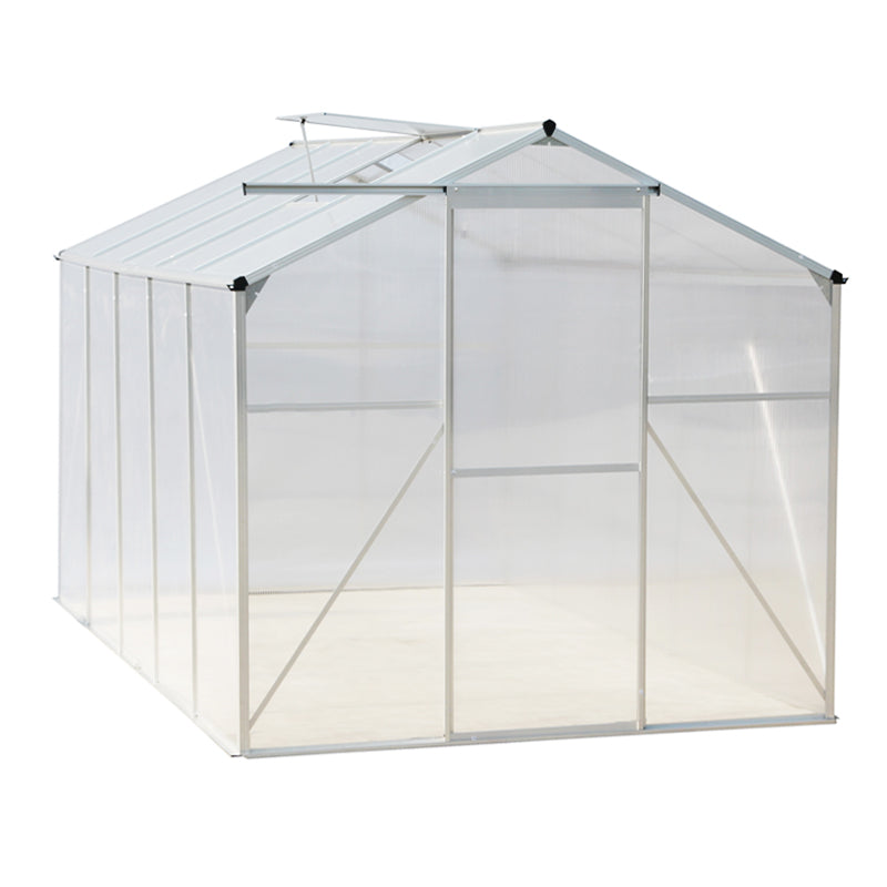 6x10ft White Framed Garden Greenhouse without Base