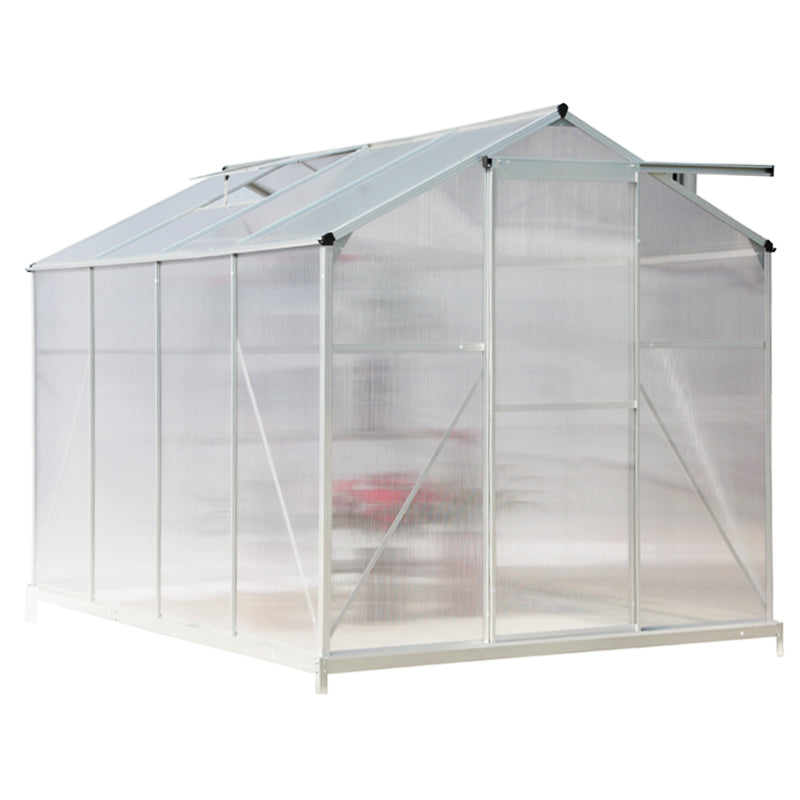 6ft W Aluminum Framed Greenhouse with Base and Window Opening