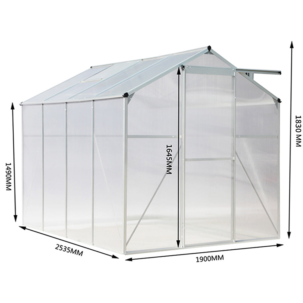Aluminium Hobby One Vent Greenhouse without Base