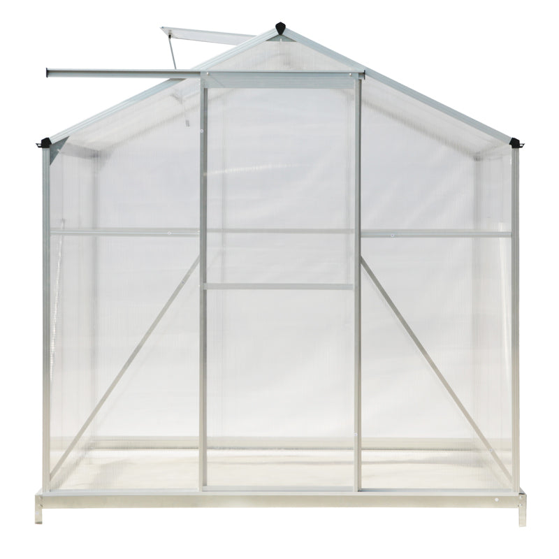 6x6ft White Framed Garden Greenhouse with Base