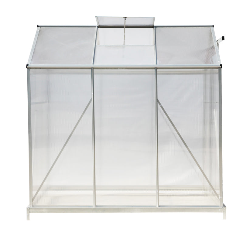 6x6ft White Framed Garden Greenhouse with Base