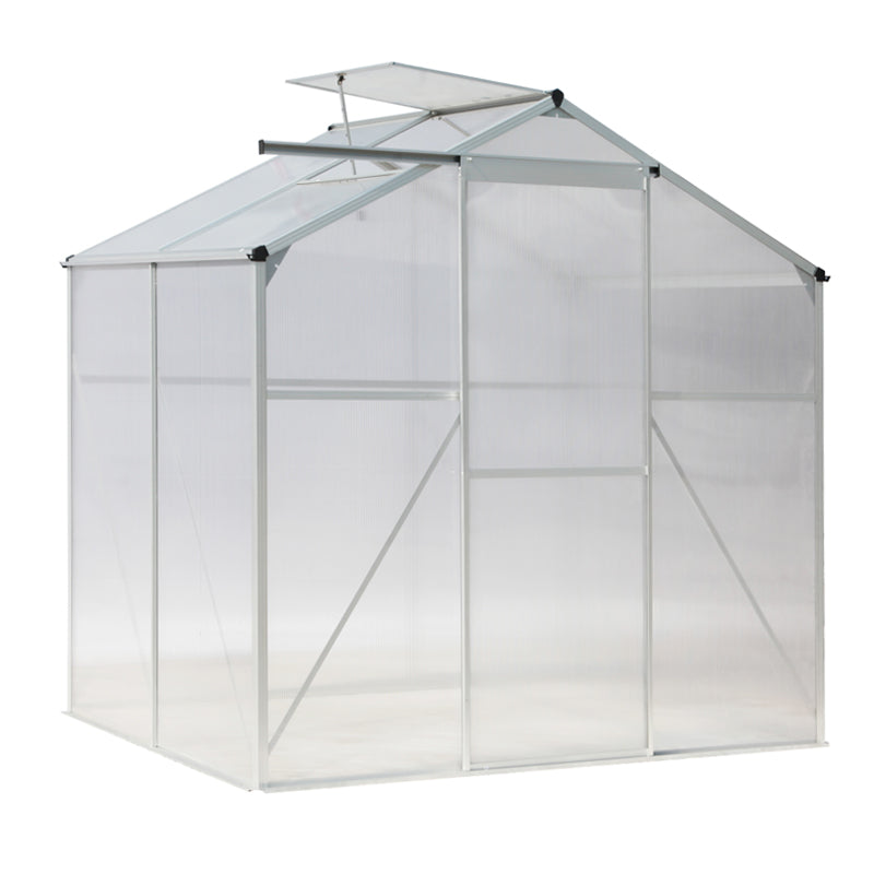 4x6ft White Framed One Vent Greenhouse with Base