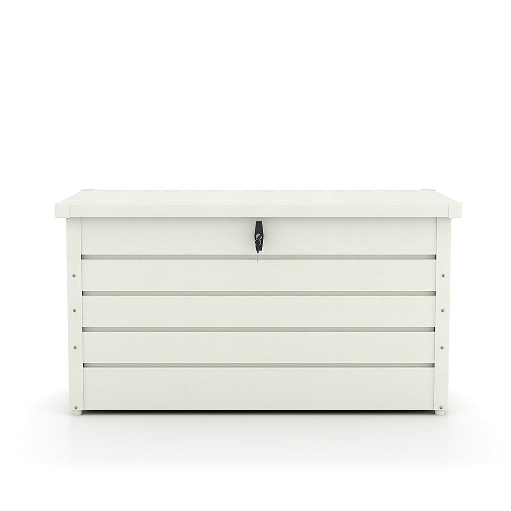 350L White Garden Waterproof Steel Lockable Storage Box