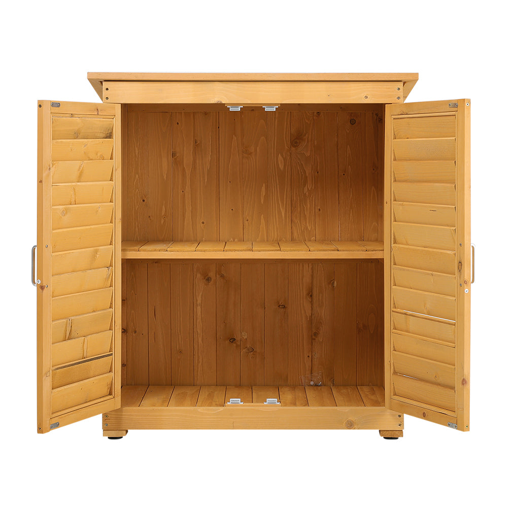 2x3ft Outdoor Solid Wood Storage Cabinet Garden Tool Shed