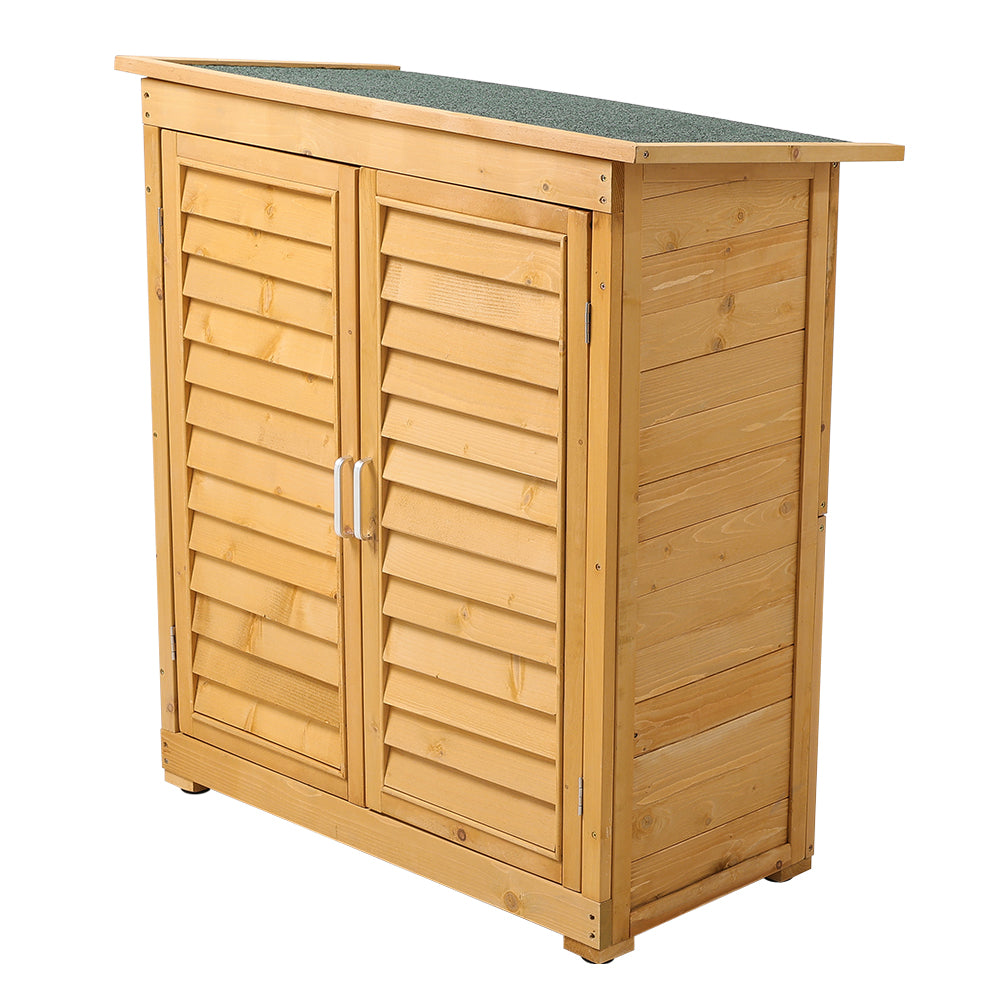 2x3ft Outdoor Solid Wood Storage Cabinet Garden Tool Shed