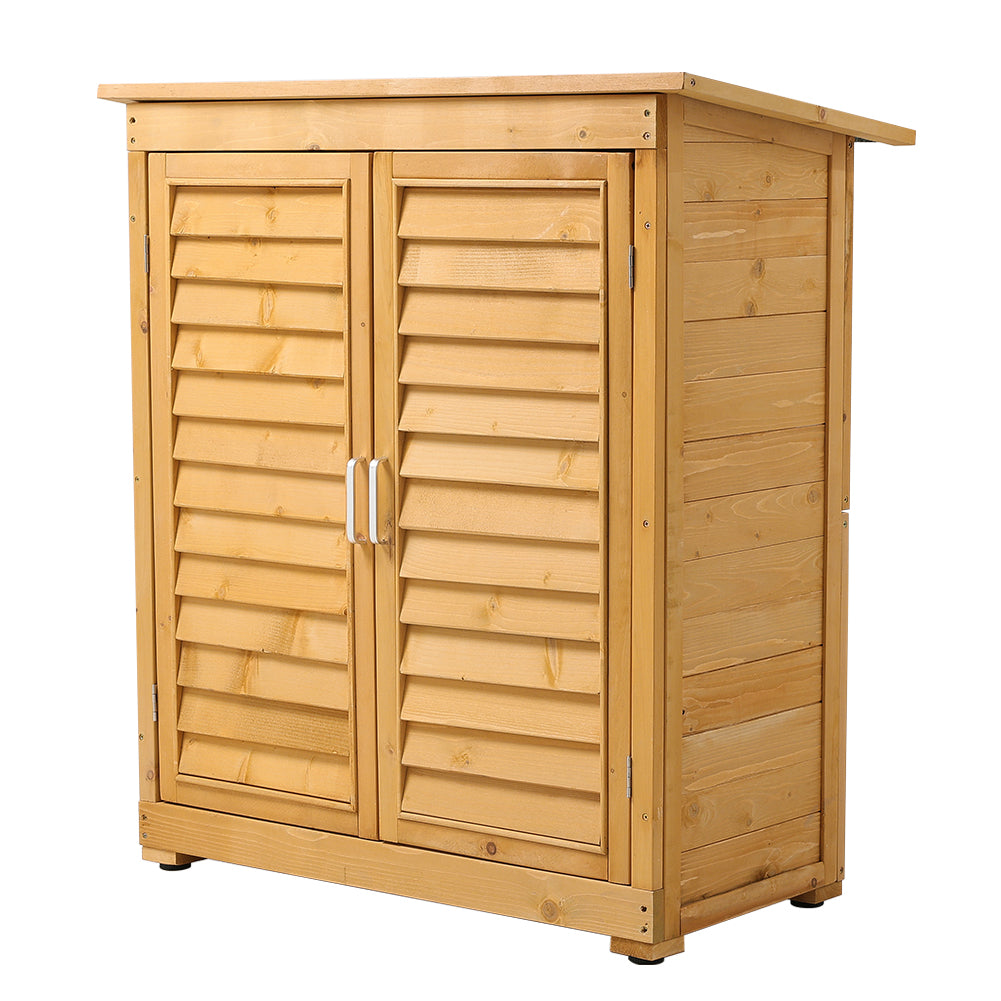 2x3ft Outdoor Solid Wood Storage Cabinet Garden Tool Shed