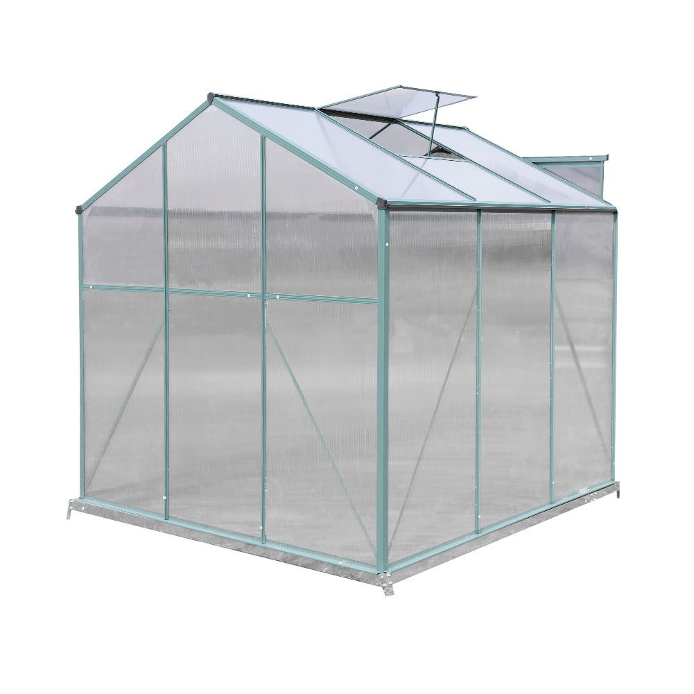 6x6ft Aluminium Framed Garden Greenhouse with Base