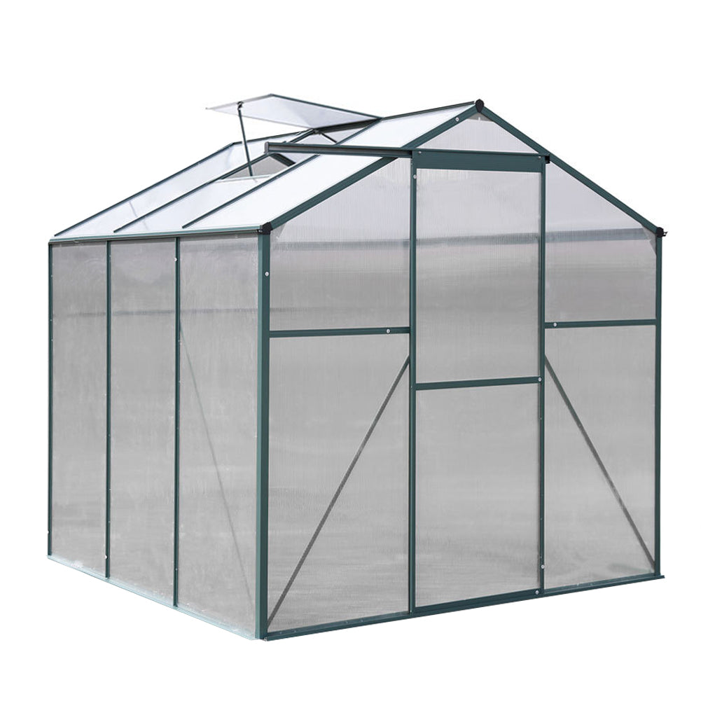 6x6ft Green Framed Garden Greenhouse with One Vent