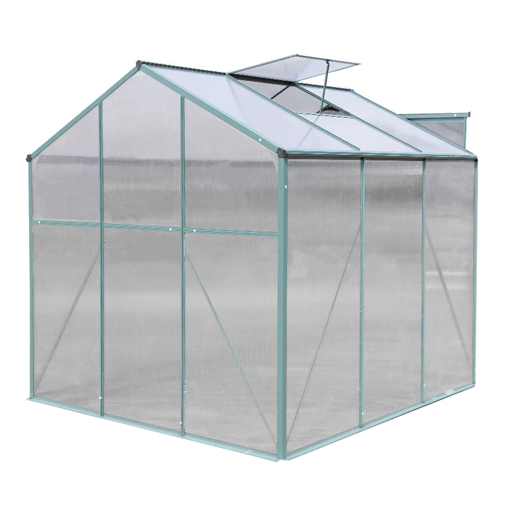 6x6ft Green Framed Garden Greenhouse with One Vent
