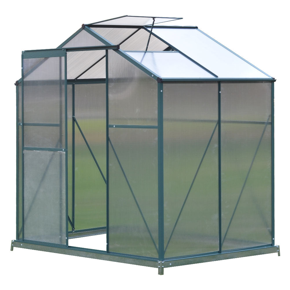 4x6ft Garden Greenhouse Green Framed with Vent