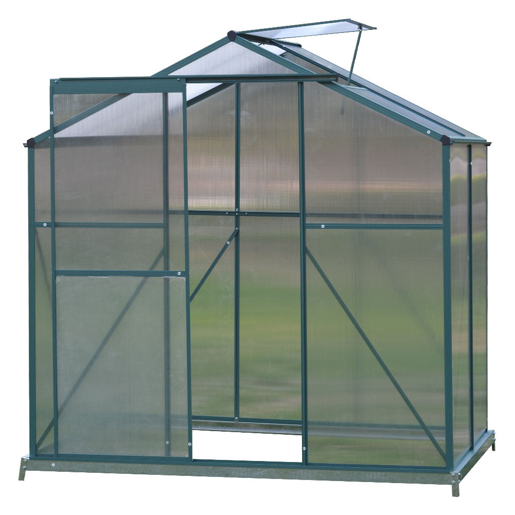 4x6ft Garden Greenhouse Green Framed with Vent