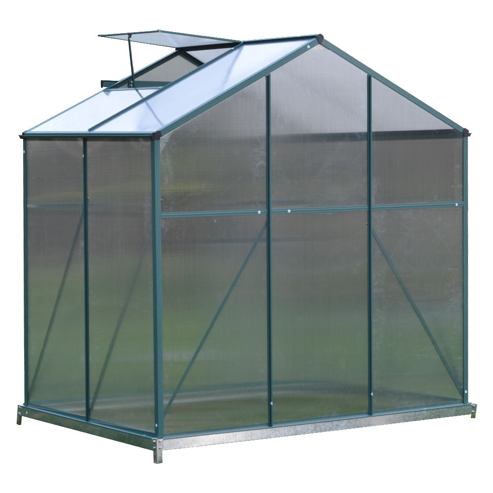 4x6ft Garden Greenhouse Green Framed with Vent