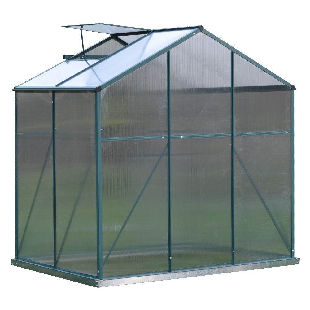 4x6ft Green Framed Garden Greenhouse with Vent