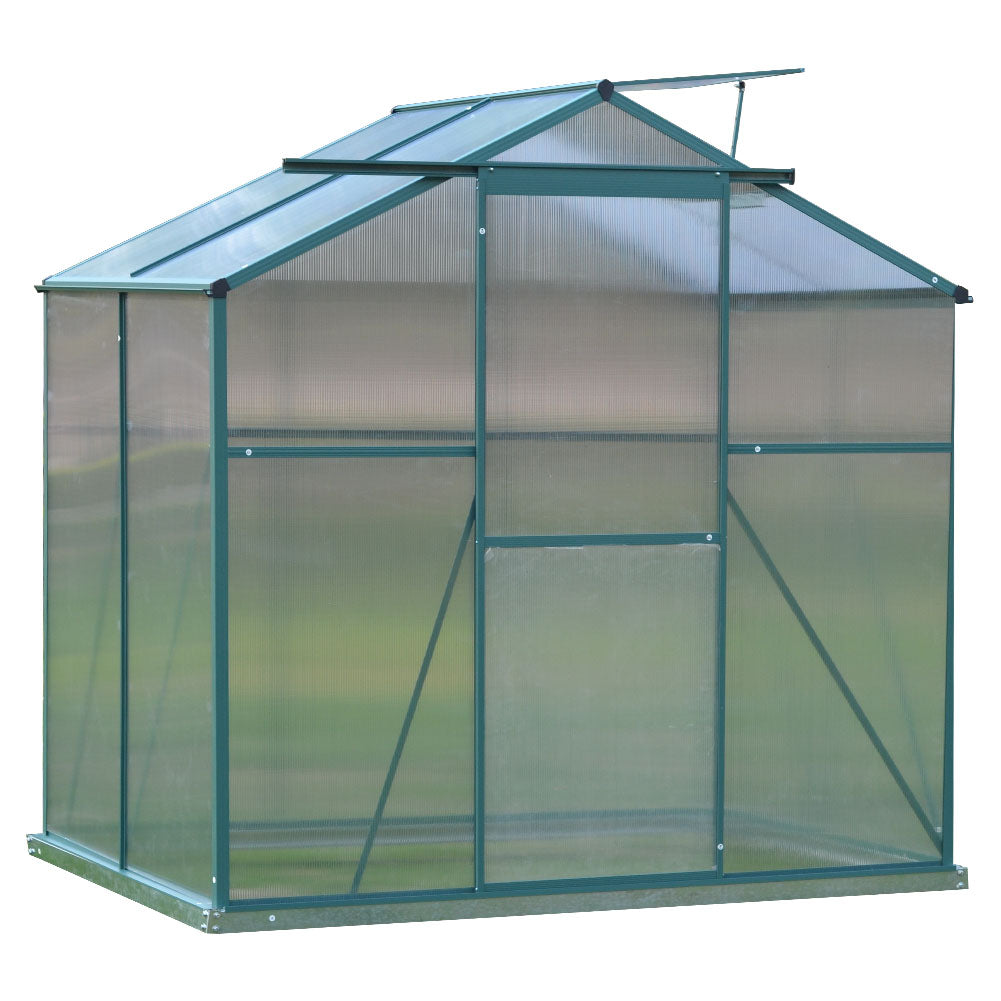 4x6ft Green Framed Garden Greenhouse with Vent