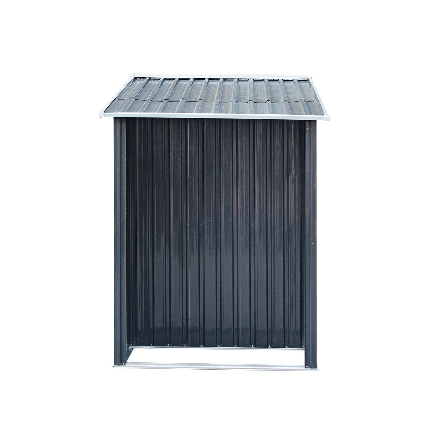 4*8ft Grey Galvanized Steel Garden Metal Storage Shed with Log Storage