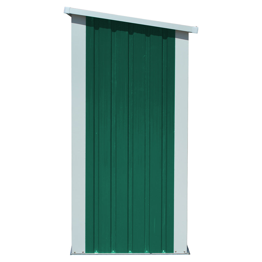 3x11ft Green Garden Zinc Steel Firewood Log Storage Shed