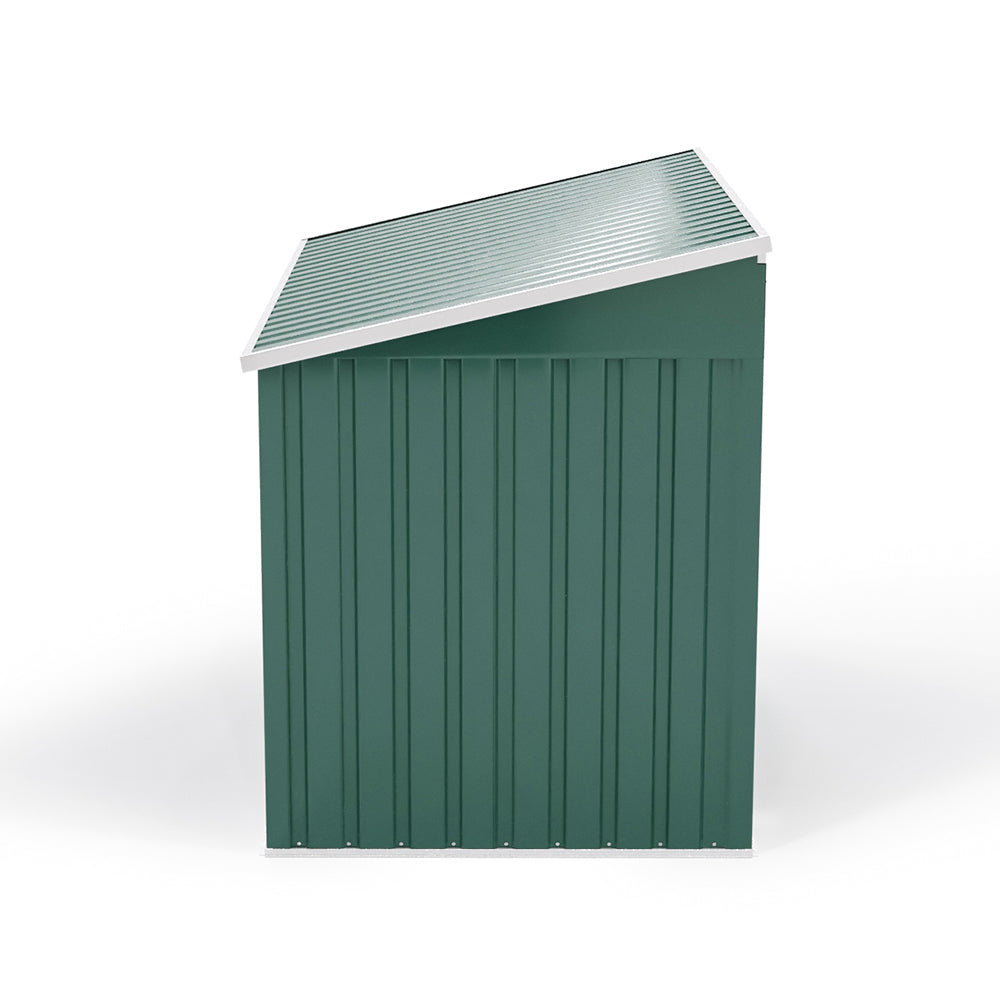 3x6ft Green Lockable Steel Garden Bin Storage Shed