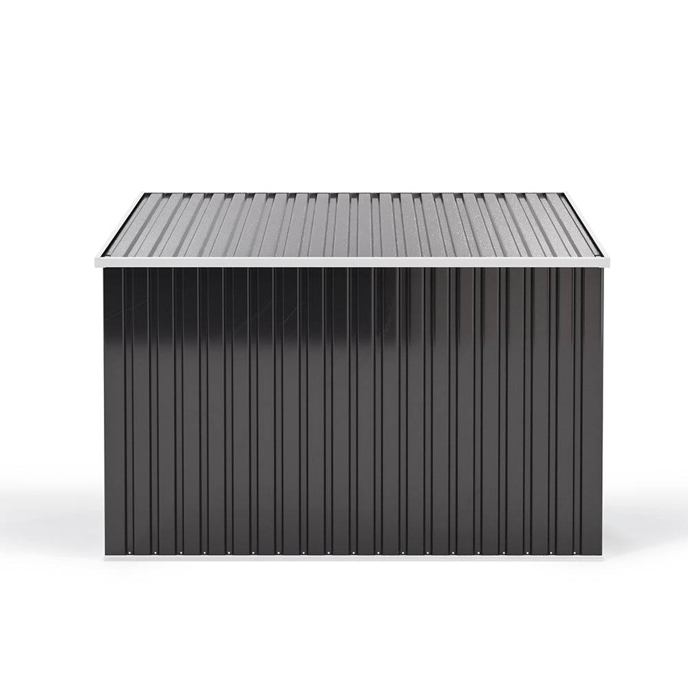 3x6ft Charcoal Black Lockable Steel Garden Bin Storage Shed