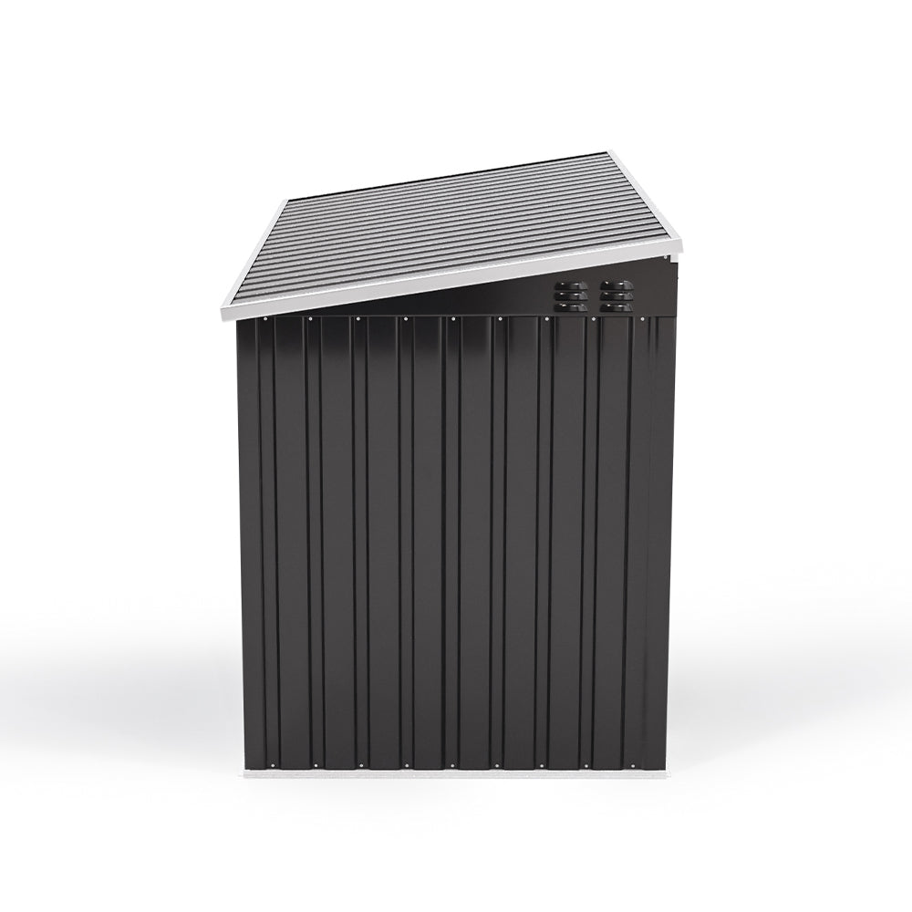 3x7ft Charcoal Black Lockable Stainless Steel Bicycle Storage Shed