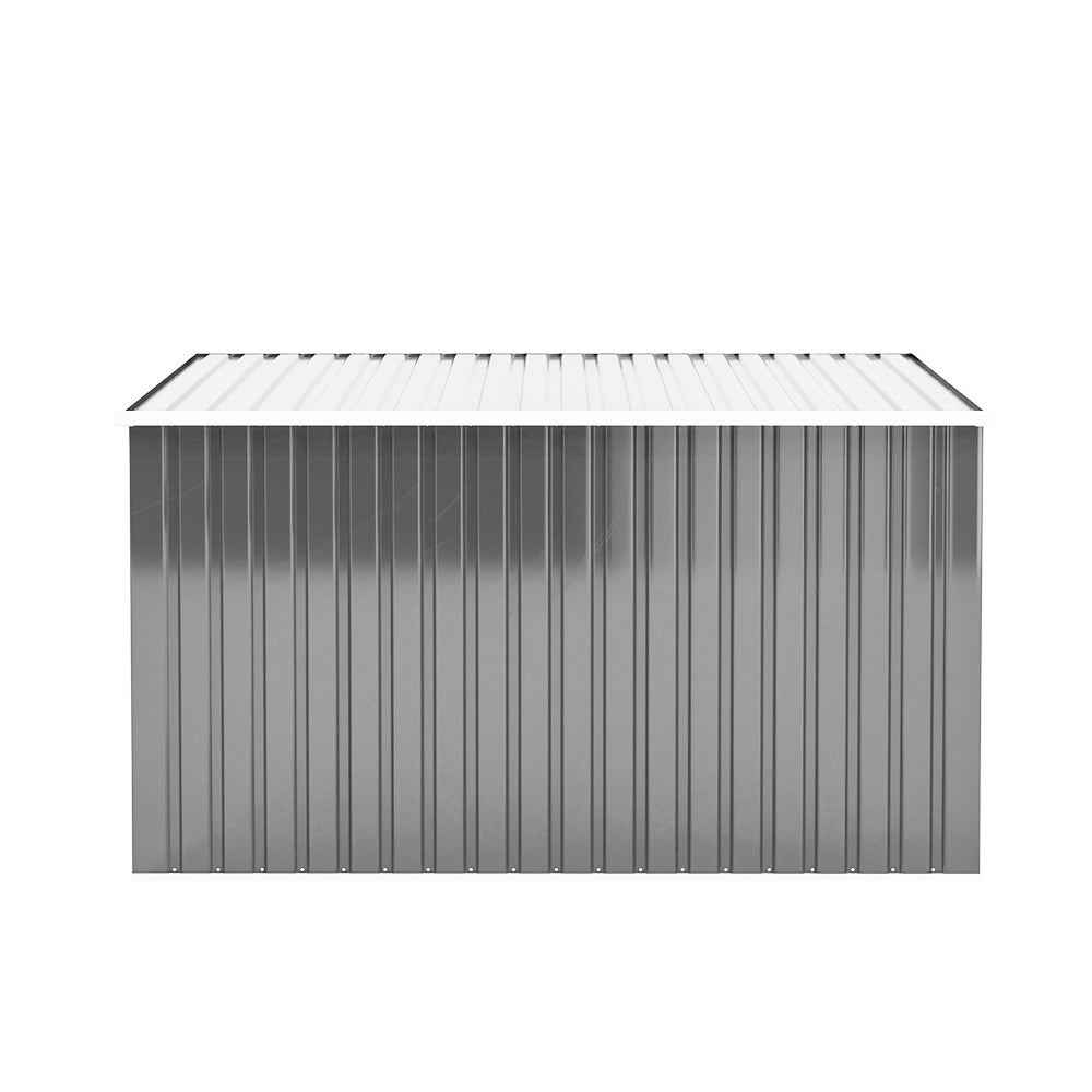 3x7ft Grey Lockable Stainless Steel Bicycle Storage Shed