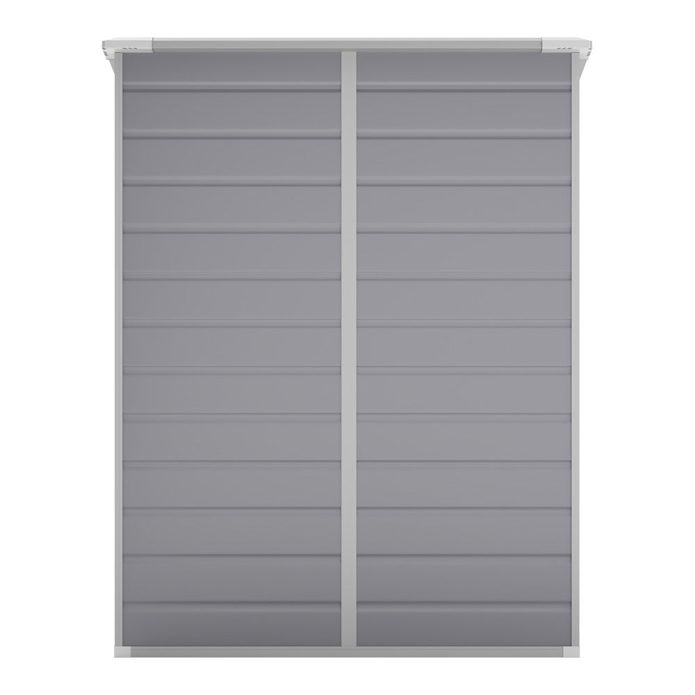 4x5ft Grey Plastic Lockable Garden Storage Shed with Sloped Top