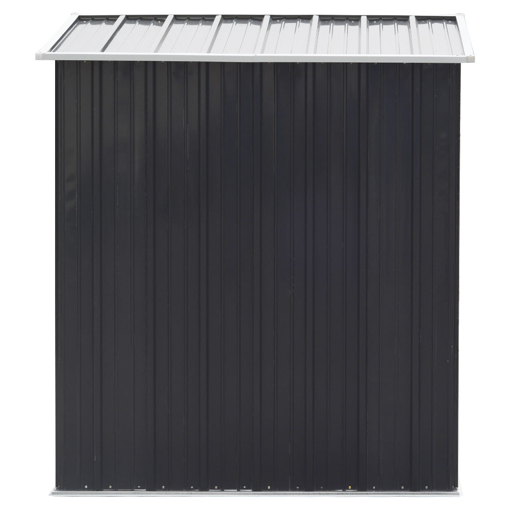 3x5ft Black Metal Garden Storage Tool Shed with Shelves