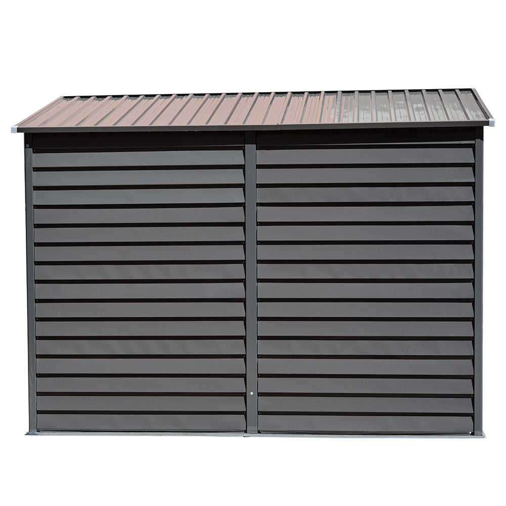 5x9ft Grey Outdoor Lockable Steel Garden Storage Shed
