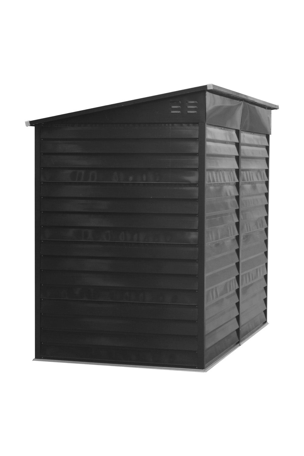 5*9ft Black Outdoor Lockable Steel Garden Storage Shed
