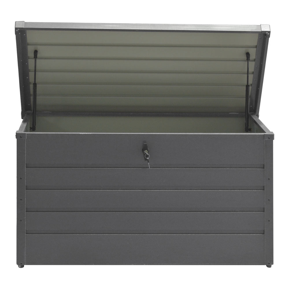 350L Grey Metal Lockable Garden Storage Box