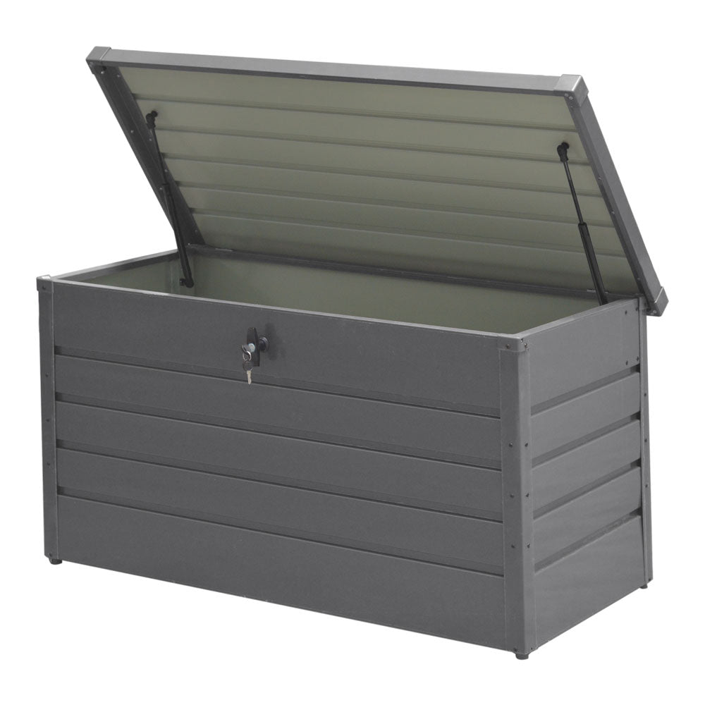 350L Grey Metal Lockable Garden Storage Box