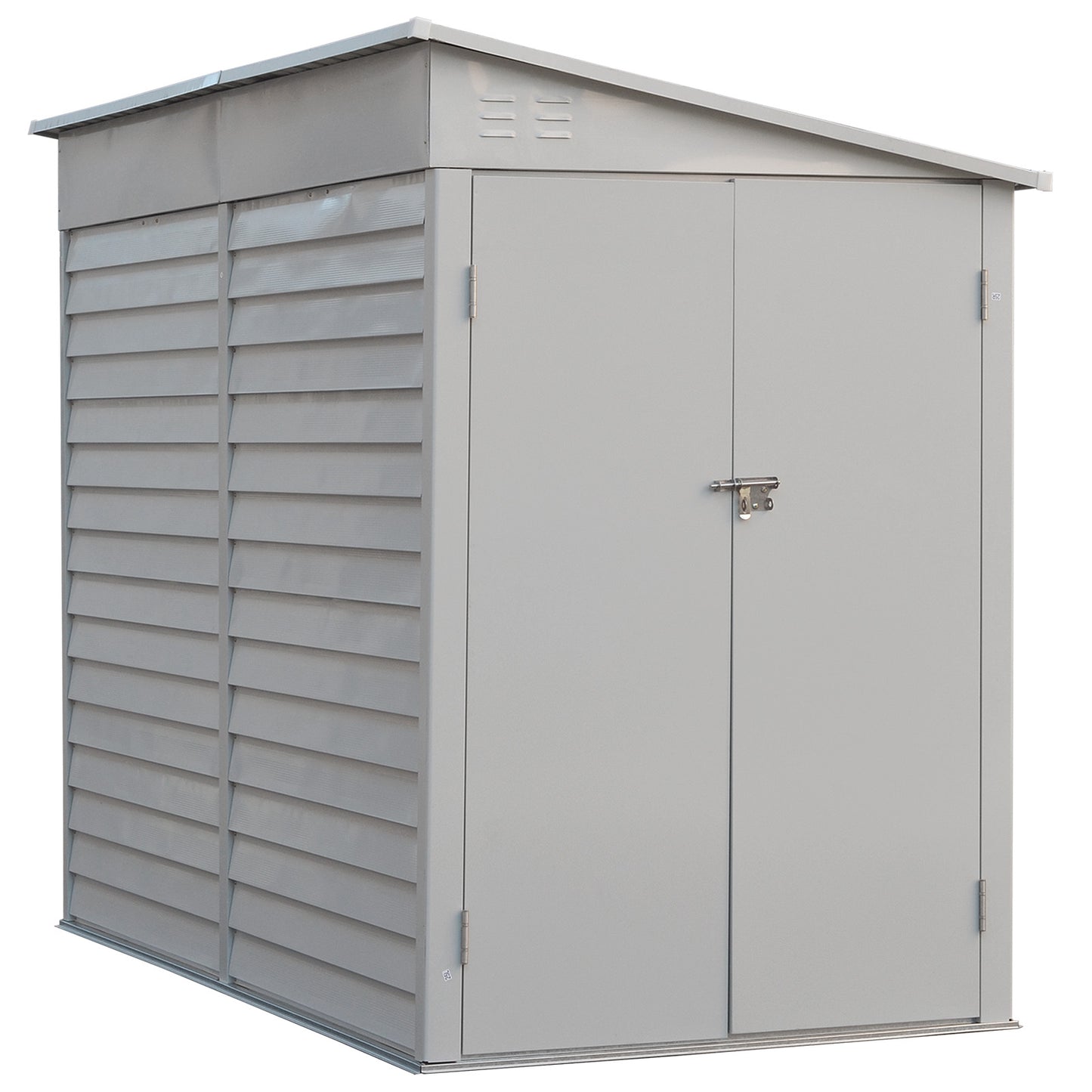 5x9ft White Outdoor Lockable Steel Garden Storage Shed