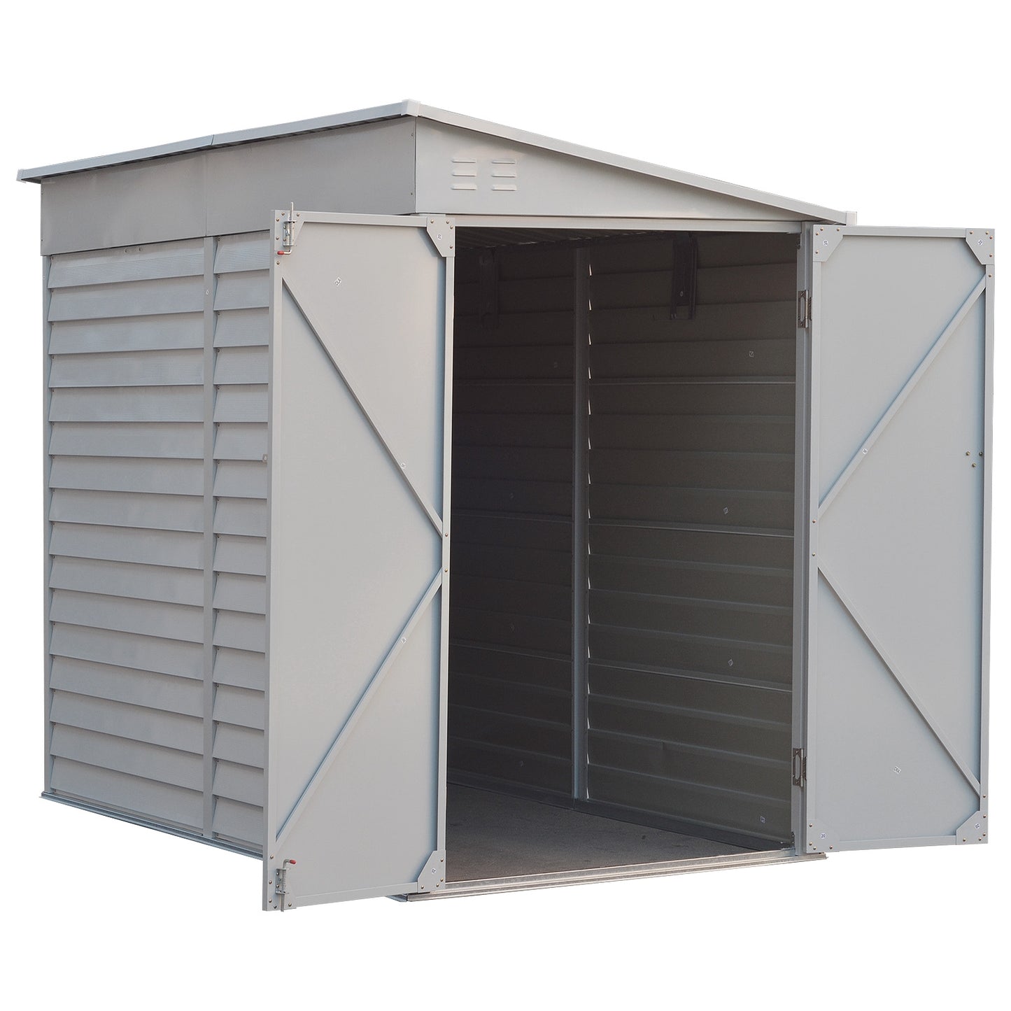 5x9ft White Outdoor Lockable Steel Garden Storage Shed