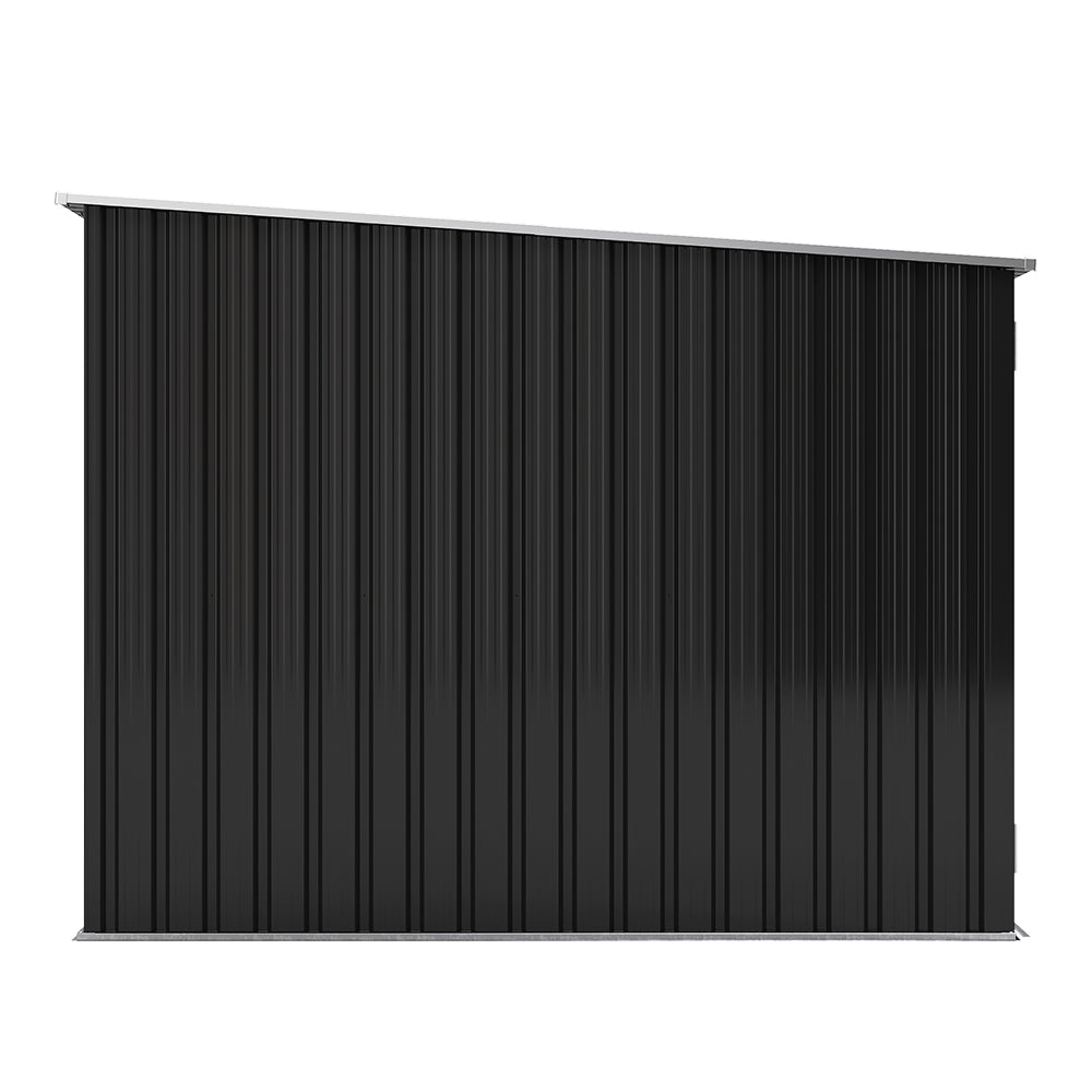 6x7ft Black Garden Galvanized Steel Bicycle Storage Shed