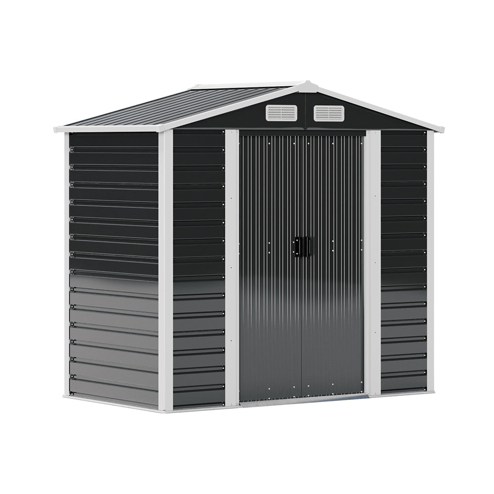 4x7ft Charcoal Black Outdoor Garden Tool Storage Shed
