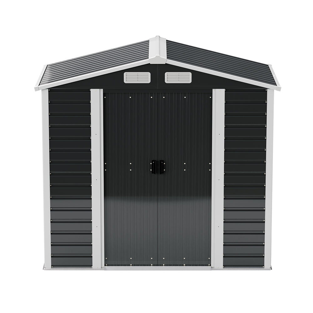 4x7ft Charcoal Black Outdoor Garden Tool Storage Shed