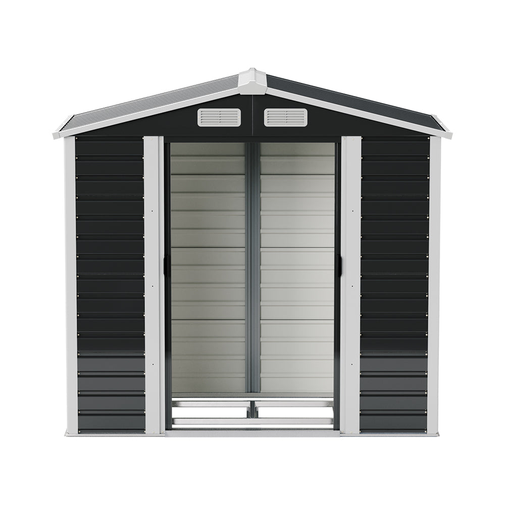 4x7ft Charcoal Black Outdoor Garden Tool Storage Shed