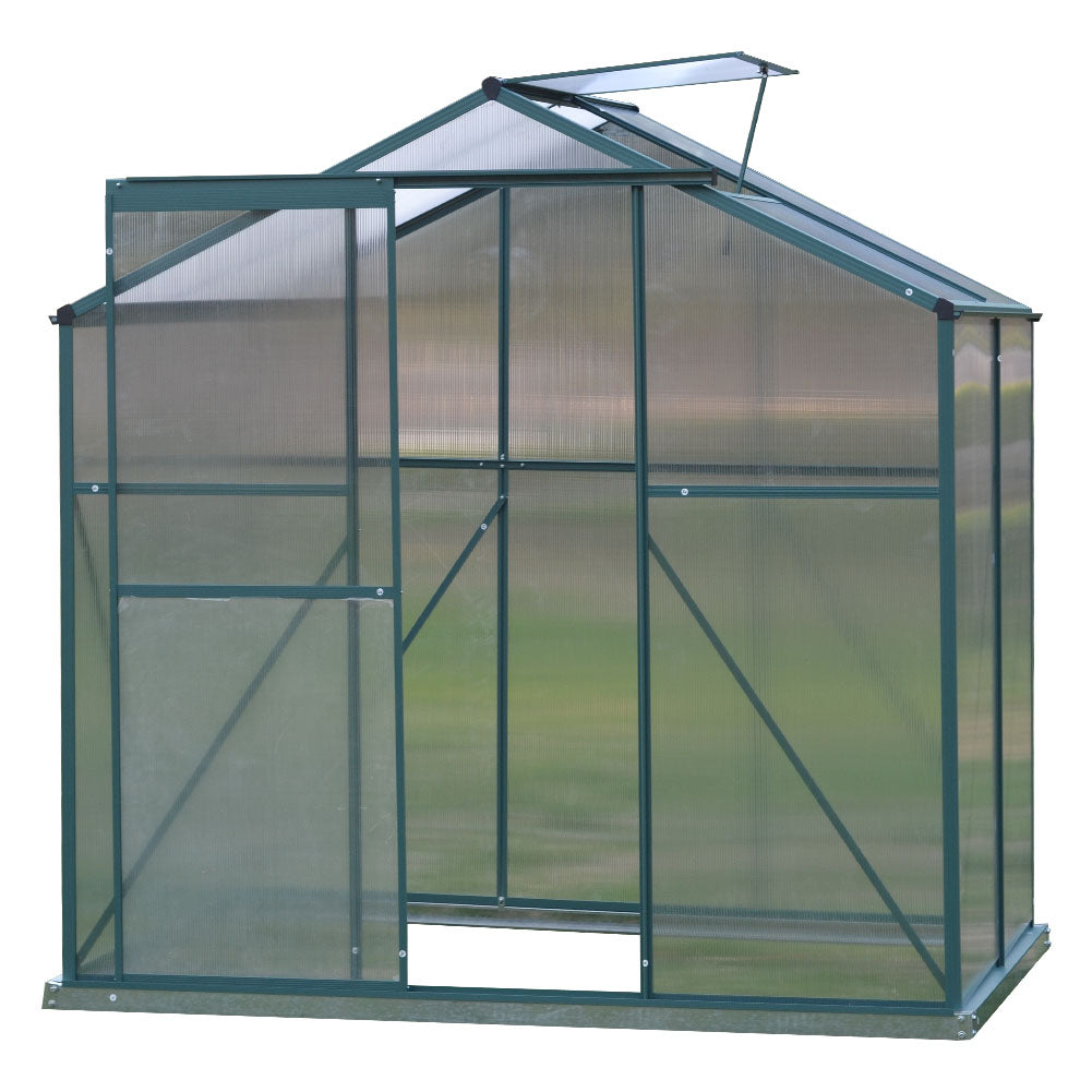 4x6ft Green Framed Garden Greenhouse with Vent