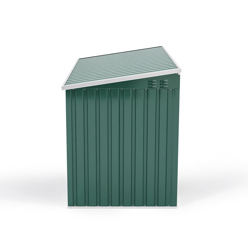 3x7ft Green Lockable Stainless Steel Bicycle Storage Shed