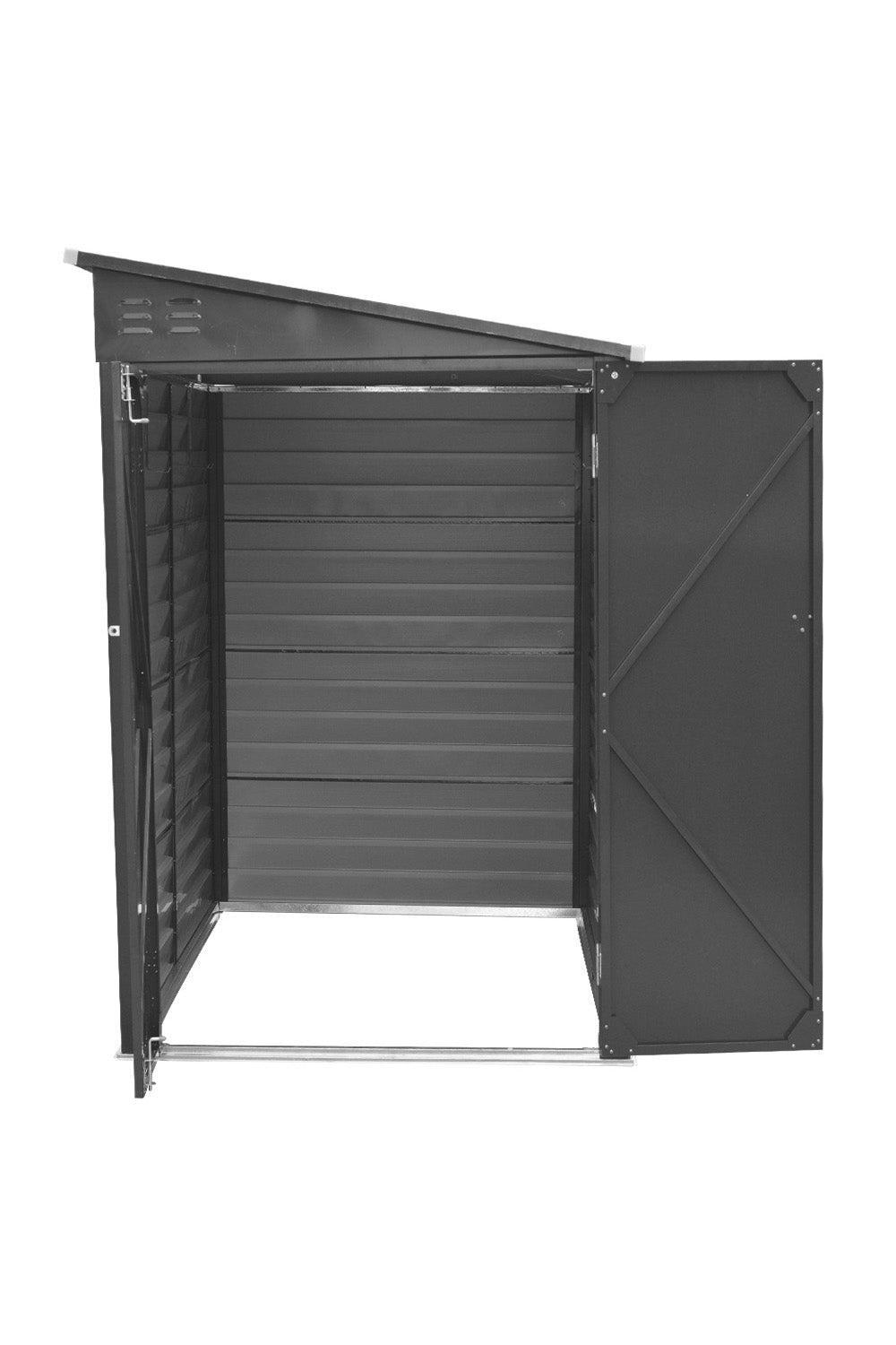 5*9ft Black Outdoor Lockable Steel Garden Storage Shed
