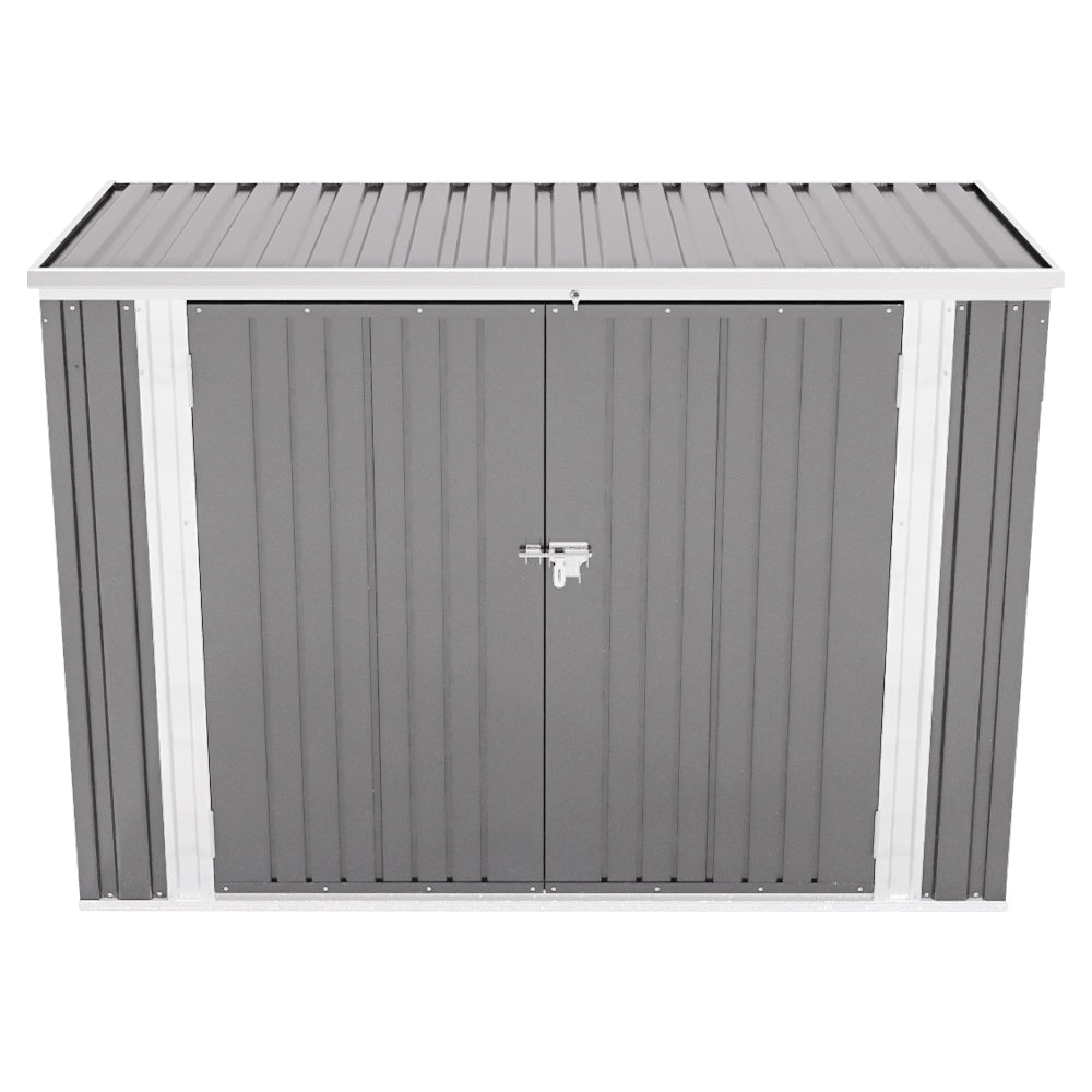 3x6ft Grey Lockable Steel Trash Can Recycle Bin Enclosure Storage Shed